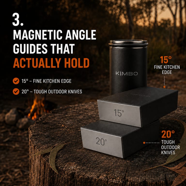 This is exactly where the cheap knockoffs fall over — their magnets slip after four or five sharpens and you're back to a rounded, useless edge.