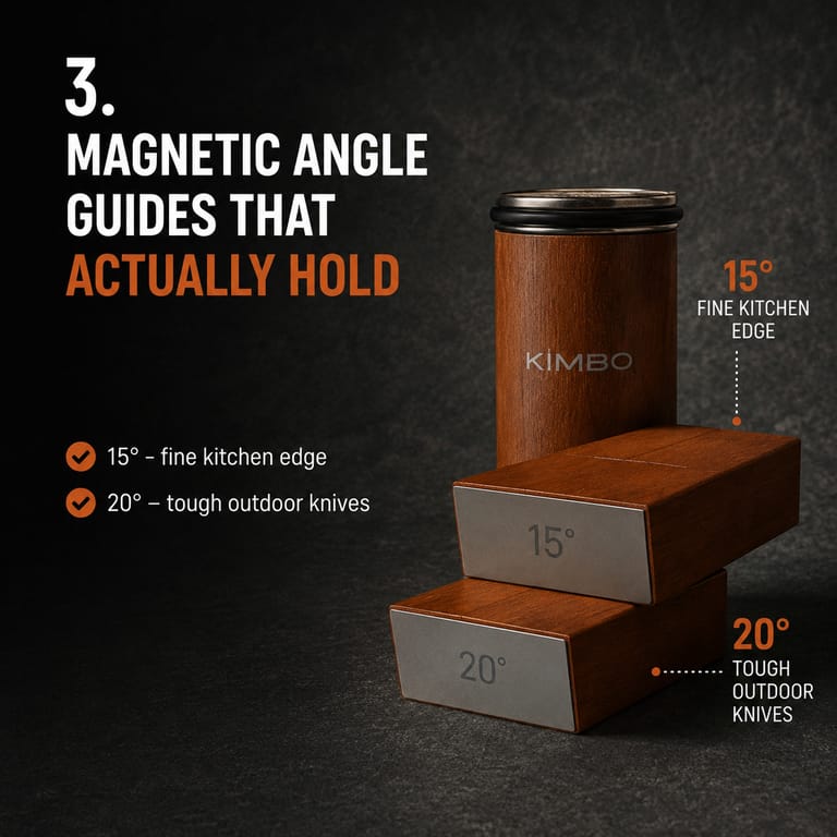This is exactly where the cheap knockoffs fall over — their magnets slip after four or five sharpens and you're back to a rounded, useless edge.