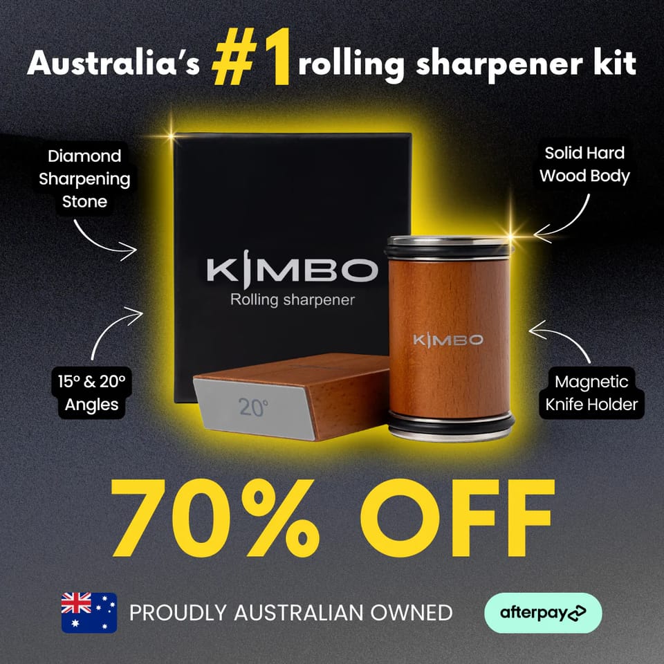 Kimbo Rolling Sharpener kit with diamond sharpening stone, 15° and 20° angles and magnetic knife holder