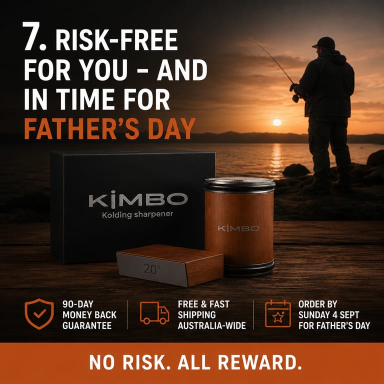 You're not gambling on this one. Every Kimbo is backed by a 90-day, no-questions money-back guarantee and ships free across Australia.